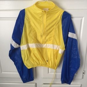Blue/yellow Nylon Windbreaker